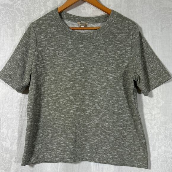 Duluth T Shirt Sweatshirt Large Gray Green Textured Creme de la Hem Untucked - Picture 1 of 8